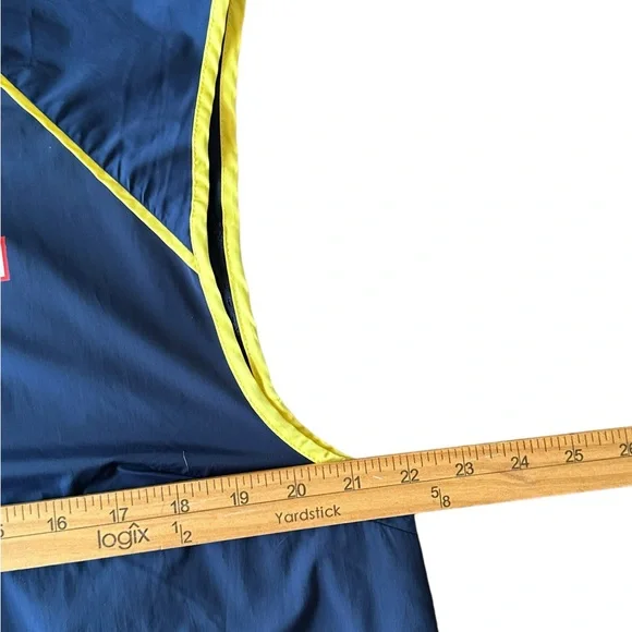 Hunter Brand Full Zip Large Hooded Navy Windbreaker Vest Jacket - Picture 13 of 16